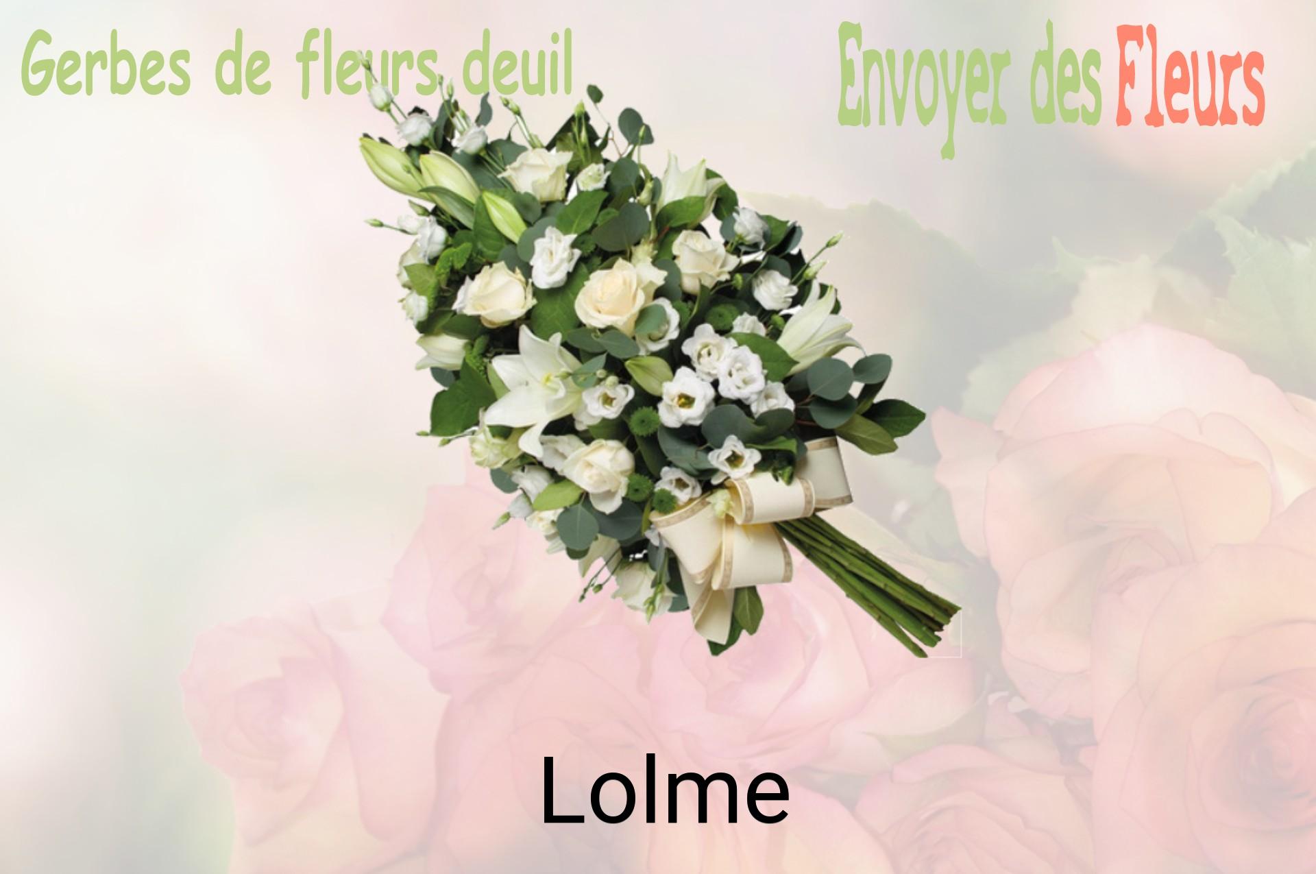 Gerbe de fleurs de deuil livrée à Lolme